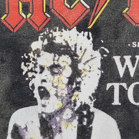 Vintage ACDC Crop-Top Shirt Womens XS 16x17 Faded Y2K - Picture 12 of 12